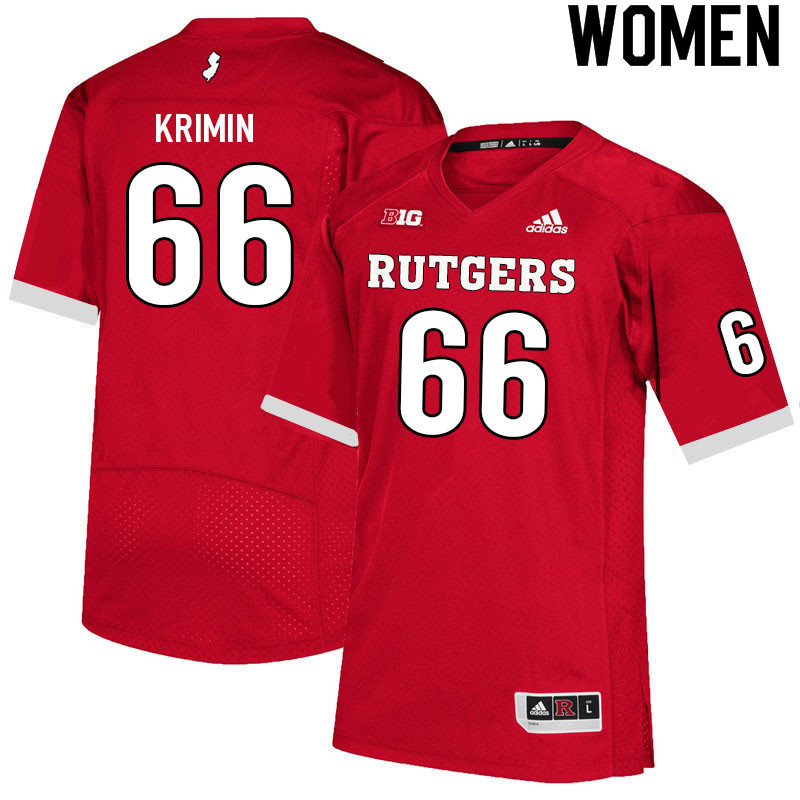 Women #66 Nick Krimin Rutgers Scarlet Knights College Football Jerseys Sale-Scarlet